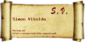 Simon Vitolda névjegykártya
